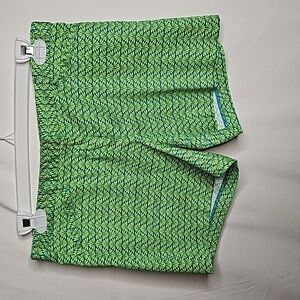 NWOT Laundry by Shelli Segal seashell lime green blue shorts sz 8